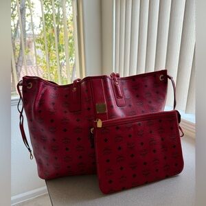 MCM Liz Reversible Large Tote and Mini Bag, Red